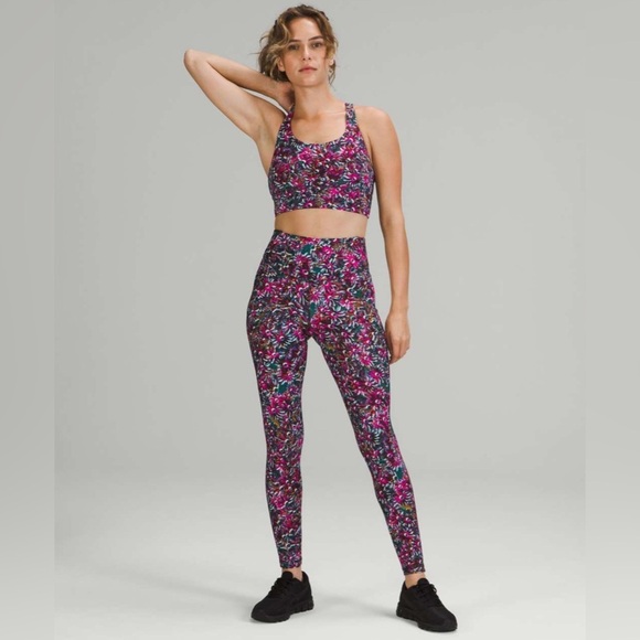 Lululemon Base Pace High Rise Fleece Tight 28” in Floral Electric Multi - Picture 2 of 10